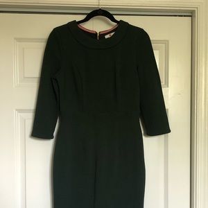 Dark green, ribbed Boden Ottoman dress.